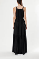 Black Sleevless lace vual dress 93928