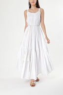 White Sleevless lace vual dress 93928