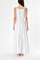 White Sleevless lace vual dress 93928