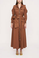 Brown Zipped long dress 93931