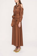 Brown Zipped long dress 93931