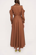 Brown Zipped long dress 93931