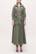 Khaki Zipped long dress 93931