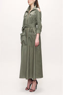 Khaki Zipped long dress 93931