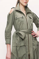 Khaki Zipped long dress 93931