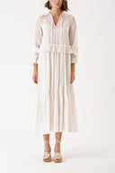 Spotted Walloon detailed loose-fitting dress 93936