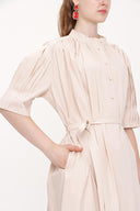 Beige Pleated dress 93945