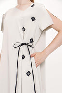 Light Beige belted dress 93946