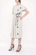 Light Beige belted dress 93946