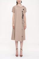 Beige belted dress 93946