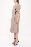 Beige belted dress 93946