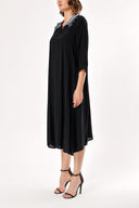 Black Emrodried details dress 93948