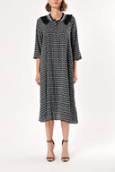 Patterned Emrodried details dress 93948