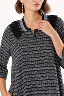 Patterned Emrodried details dress 93948