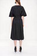 Black Seam waist dress 93951