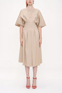 Beige Seam waist dress 93951