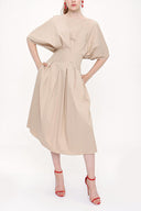 Beige Seam waist dress 93951