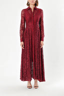 Burgundy Lace dress 93958
