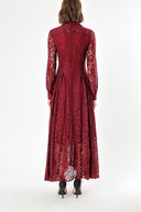 Burgundy Lace dress 93958