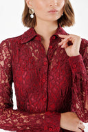 Burgundy Lace dress 93958