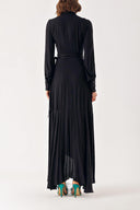 Black wrapped long dress 93975