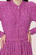 Fuchsia Pleated midi dress 93978