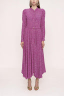 Fuchsia Pleated midi dress 93978