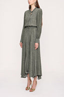 Khaki Pleated midi dress 93978