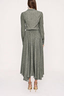 Khaki Pleated midi dress 93978