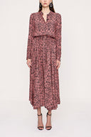 Salmon Pleated midi dress 93978