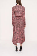 Salmon Pleated midi dress 93978