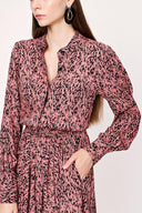 Salmon Pleated midi dress 93978