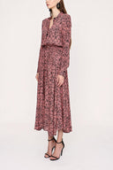 Salmon Pleated midi dress 93978