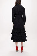 Black Fırılled long shirt  dress 93979