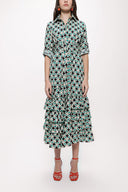 Patterned Fırılled long shirt  dress 93979