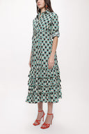 Patterned Fırılled long shirt  dress 93979