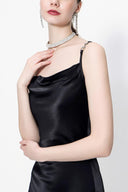 Black Buckle detailed strap dress 93980