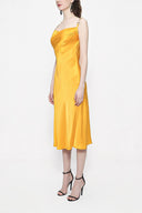 Mustard Buckle detailed strap dress 93980