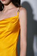 Mustard Buckle detailed strap dress 93980