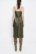Khaki Buckle detailed strap dress 93980