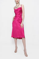Pink Buckle detailed strap dress 93980