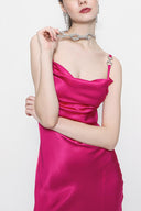 Pink Buckle detailed strap dress 93980
