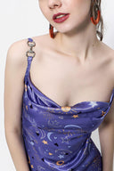 Patterned Buckle detailed strap dress 93980