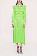Acid Green Fitted waist shirt dress 93993