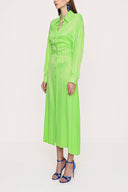 Acid Green Fitted waist shirt dress 93993