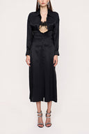 Black Fitted waist shirt dress 93993