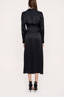 Black Fitted waist shirt dress 93993