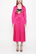 Fuchsia Fitted waist shirt dress 93993