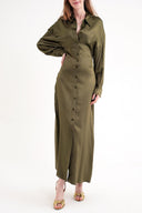Khaki Fitted waist shirt dress 93993