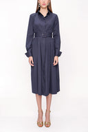 Navy Blue Belted shirt dress 94001